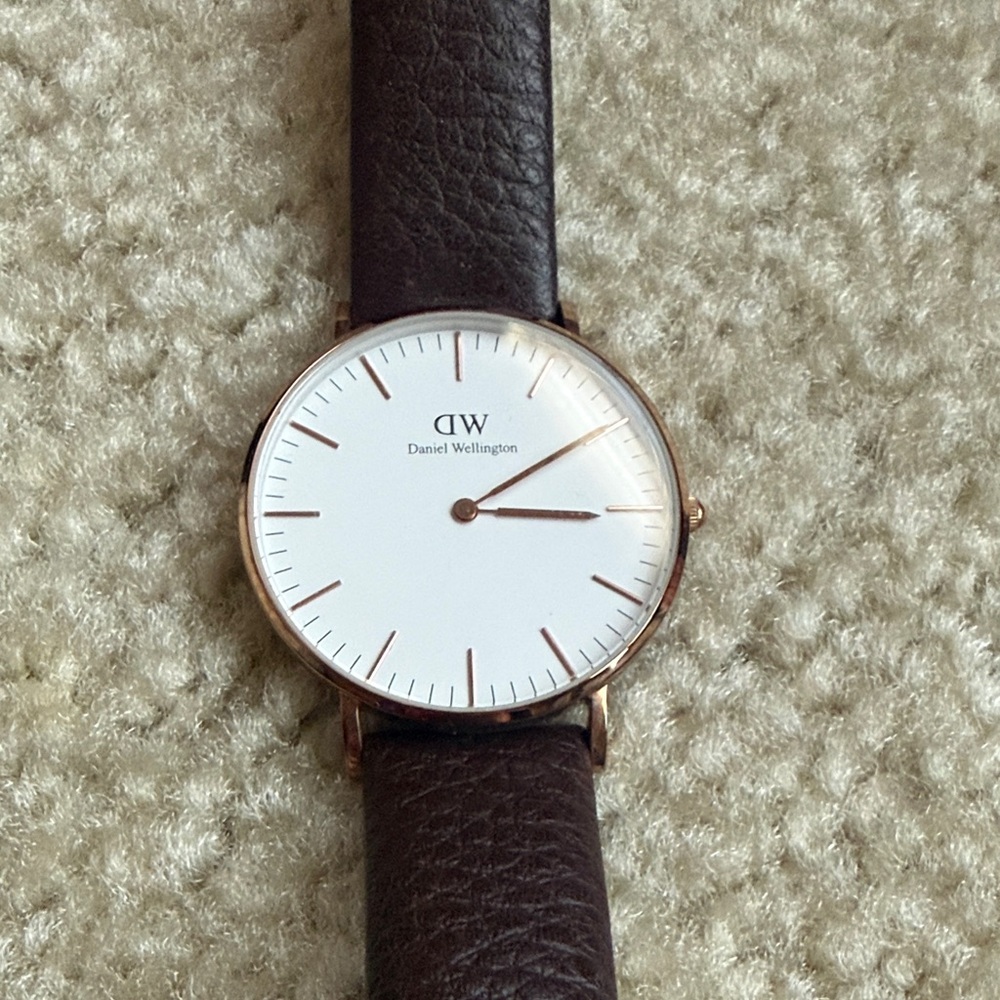 Daniel Wellington Rose Gold and Brown Watch